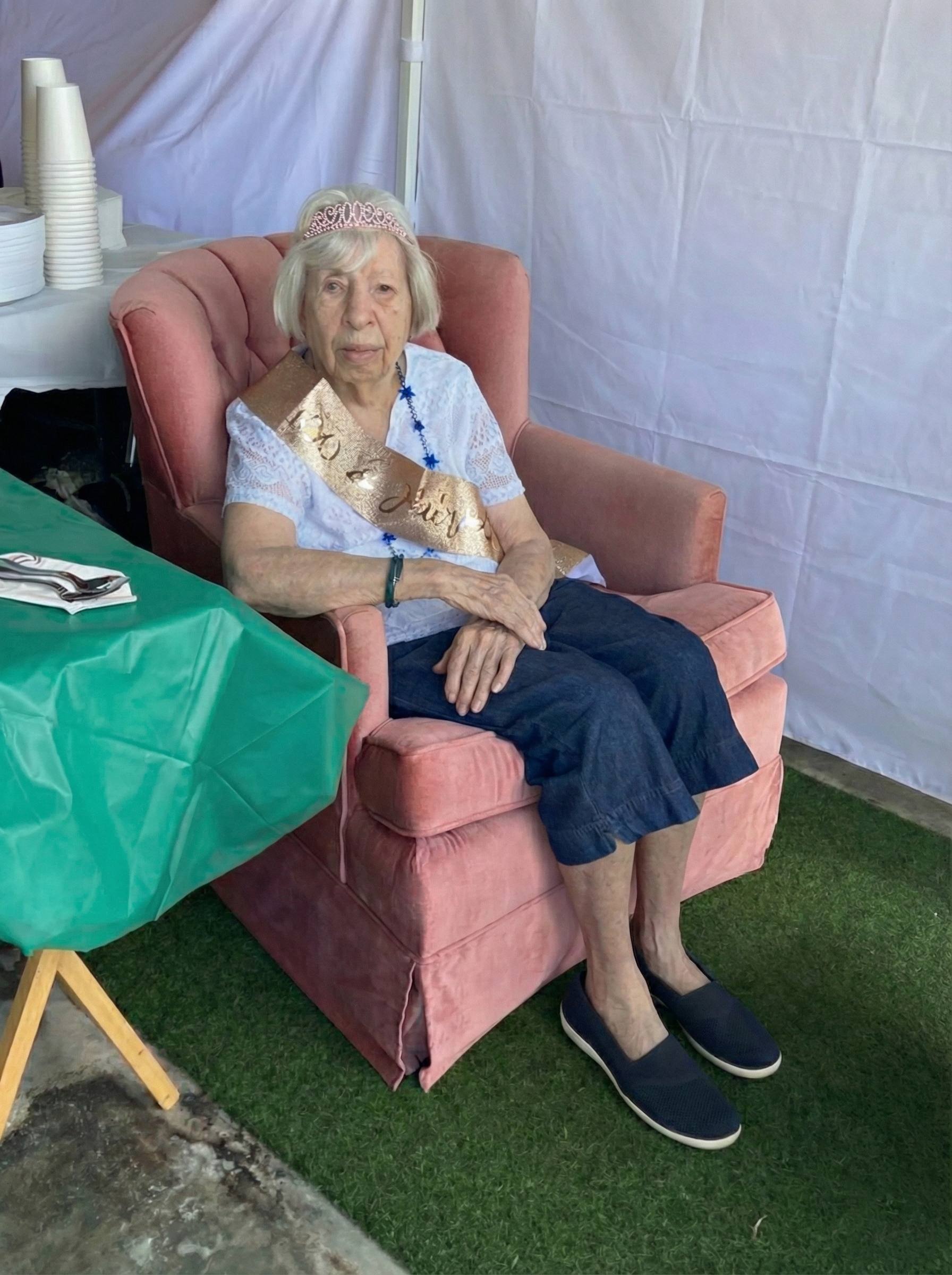 Ethan's grandmother at her 100th birthday celebration